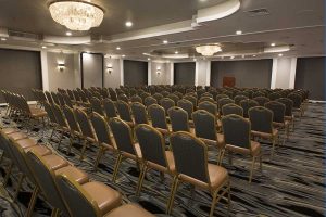 meeting room set up with audience chairs