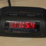 digital alarm clock in room