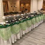 Banquet buffet food table setup